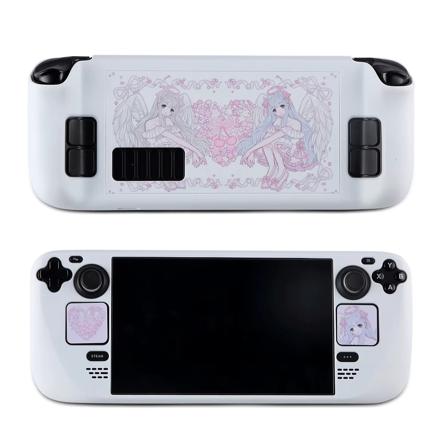 Valve Steam Deck Schutzhülle Full-Cover Hard Case Pink Sakura Angel Design - Bild 2