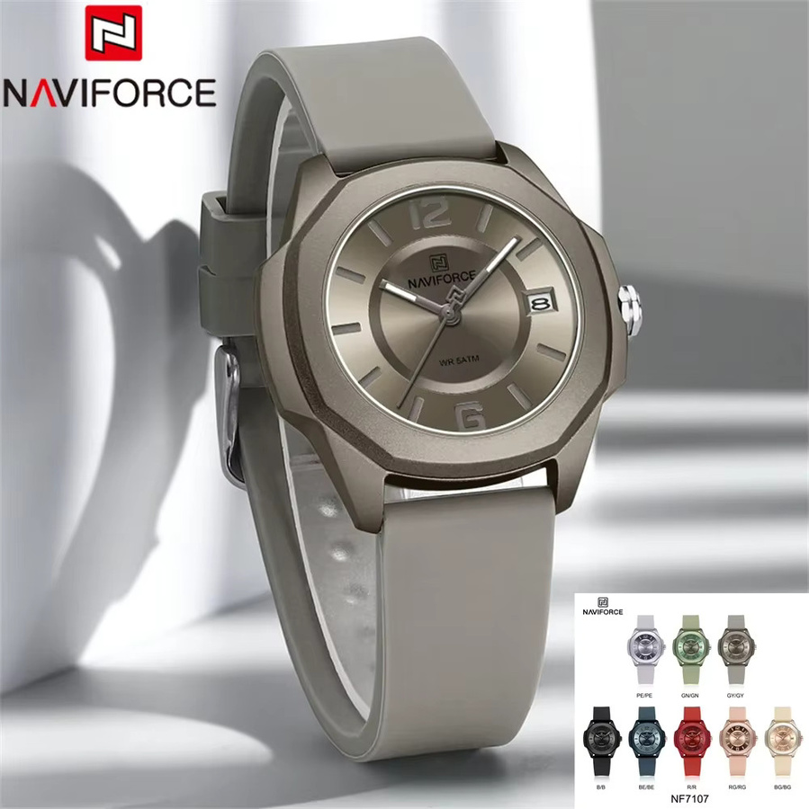 NAVIFORCE Armbanduhr, Quarz, Silikon, Schwarz, Damen - Bild 4