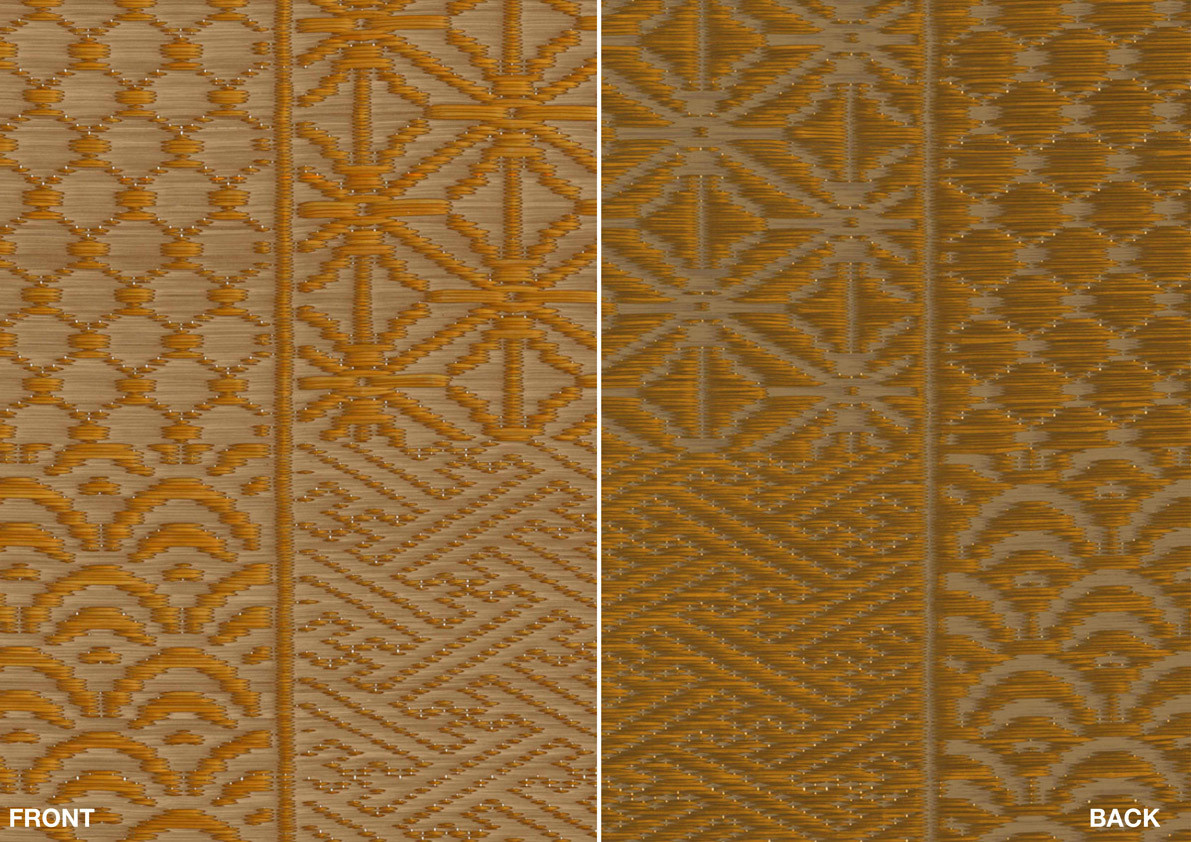 Jannelli & Volpi Wallpaper Hiroma 6308 abstrakte Tapete in Beige, Gelb und Gold mit orientalischem Streifenmuster und Textiloptik - Bild 1