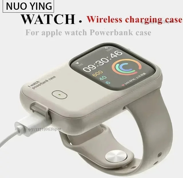 NUOYING Tragbares kabelloses Ladegerät und Powerbank für Apple Watch 8 7 6 5 4 SE Ultra in Blau mit 1200 mAh Kapazität - Bild 1
