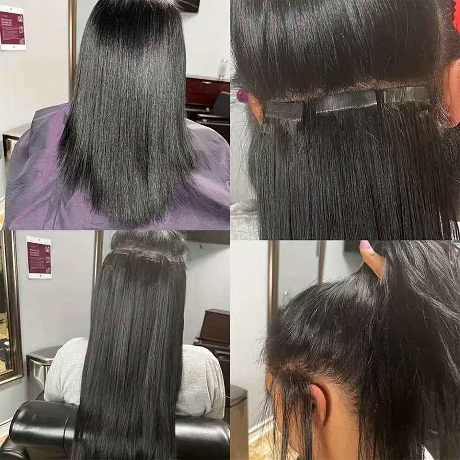 xbeauty Klebeband für Haarverlängerung, 20 Stück, schwarzes Echthaar - Bild 6