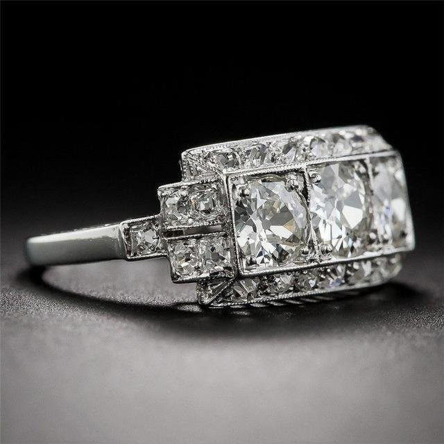 YIRAN Jewelry Diamantring, 925 Silber, 2 Karat, Damen - Bild 1