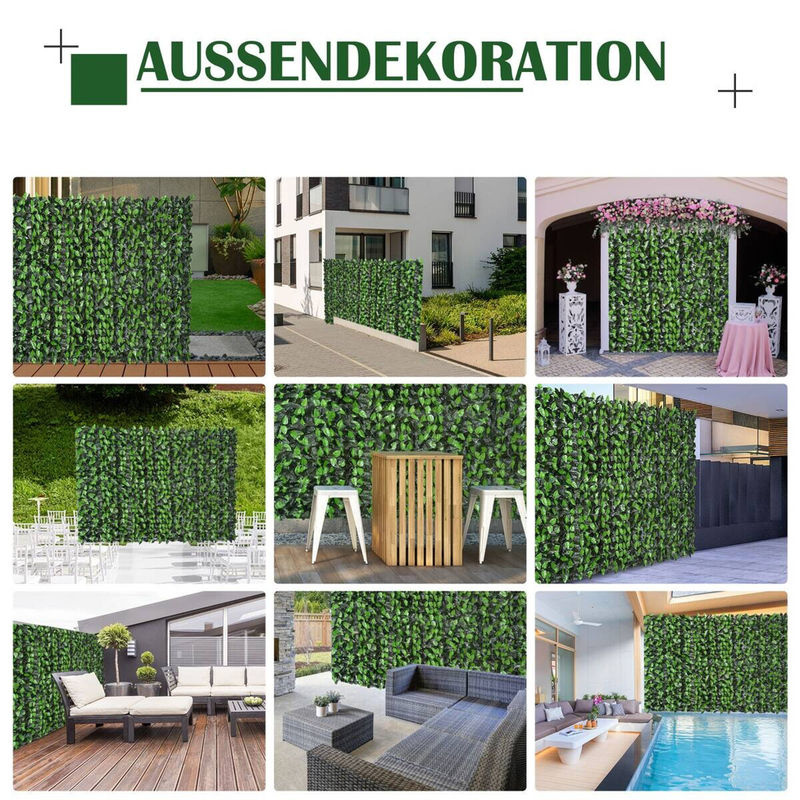 Outsunny Künstliche Hecke grün aus Kunststoff, wandmontiert, Höhe: 100 cm, Breite: 300 cm - Bild 5