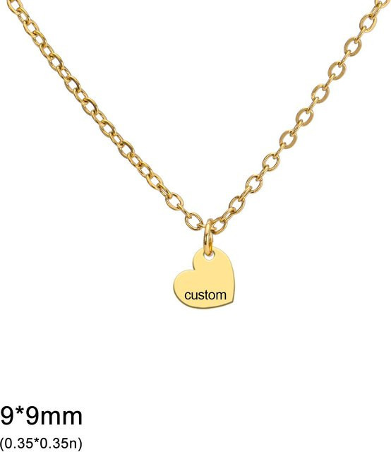 YULIN Halskette Edelstahl, Herzanhänger, 45cm, Damen, beige - Bild 1