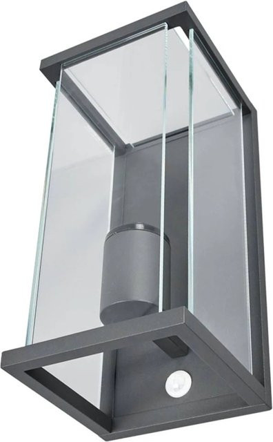 Lucande Wandleuchte Außen Annalea Schwarz aus Aluminium mit Bewegungsmelder und E27 Fassung - Bild 1