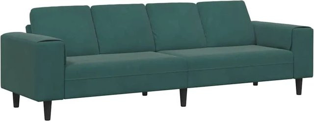 vidaXL Wohnzimmer Couch in Dunkelgrün, modernes Polstersofa aus Samt mit Schaumstofffüllung, B/T/H: 250 x 77 x 76 cm - Bild 1