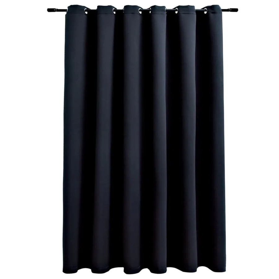 vidaXL Verdunkelungsvorhang mit Metallösen in Schwarz, Breite: 290 cm, Höhe: 245 cm - Bild 2