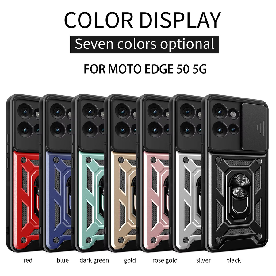 Stoßfeste Rüstungshülle für Motorola Moto Edge 50 in Grün mit 360 Grad drehbarer Halterung und Kameraschutz - Bild 5