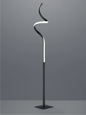 Reality LED-Stehlampe Course in Schwarz matt, dimmbar mit Touch-Funktion und gewundenem Design