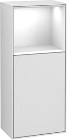 V&B Finion Seitenschrank in Weiß mit LED-Beleuchtung und Glasfachboden, B: 41,8 cm, H: 93,6 cm - Bild 1