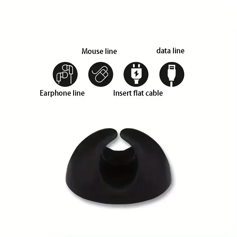 VIKEFON Gummi Mini Desktop Kabelhalter für USB Typ C Datenkabel in Weiß - Bild 4