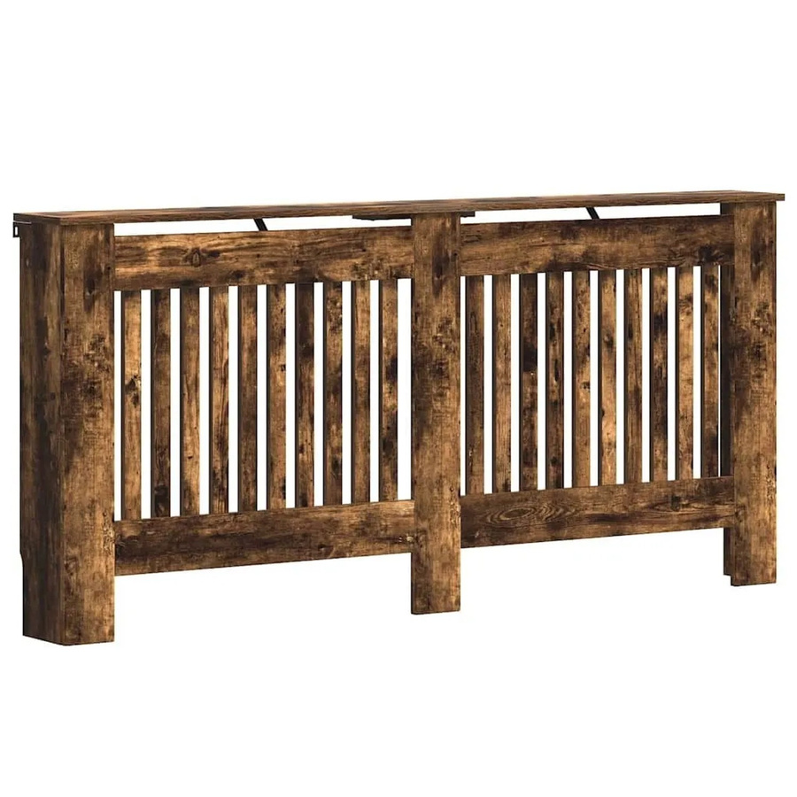 vidaXL Heizkörperabdeckung aus Holz in Geräucherte Eiche mit vertikalem Latten-Design, B/T/H: 172 x 19 x 81,5 cm - Bild 2