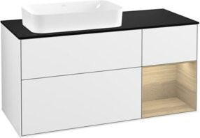 V&B Waschtischunterschrank Finion mit Wandbeleuchtung, Weiß lackiert, Breite: 120 cm, Tiefe: 50,1 cm, Höhe: 50,1 cm - Bild 1