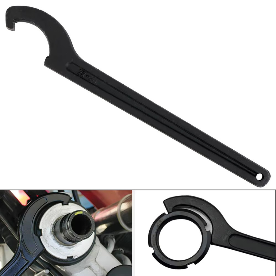 DIYWORK Edelstahl-Halbmondhakenkopf runder Mutternschlüssel C-förmiger Schraubenschlüssel 22–26 mm - Bild 2