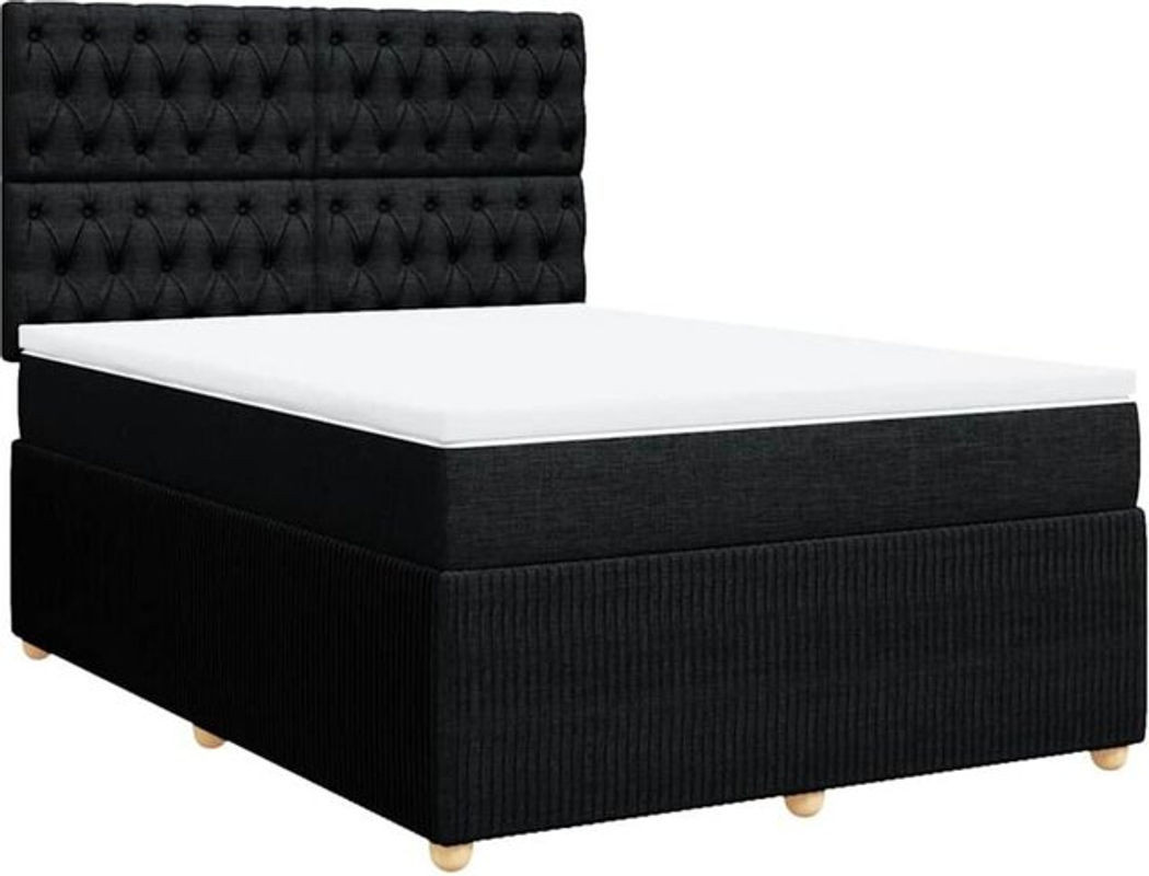 Vidaxl Boxspringbett mit Matratze aus Stoff in Schwarz B/T/H: 160 x 200 cm - Bild 1