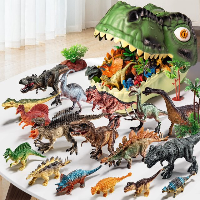 Bandai Dinosaurier Spielzeug, Tyrannosaurus Rex Triceratops, Gummi, Bunt / Mehrfarbig - Bild 1