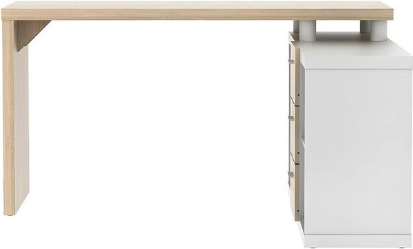 Vente-unique Eckschreibtisch Aldric in Eiche und Weiß, B: 140 cm, H: 75 cm