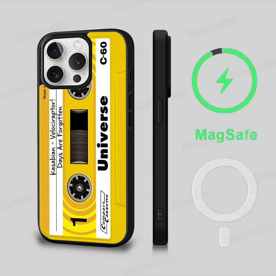 Potdemiel Retro-Kassetten Handyhülle für iPhone 17 16 15 14 13 12 11 Pro Max Plus mit MagSafe Magnetschale - Bild 2