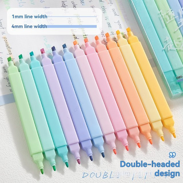 Hopk Pastell Textmarker Set mit weicher Spitze in Multicolour für Schule und Studium - Bild 1