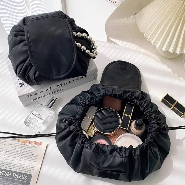RONLOOL Make-up-Aufbewahrungstasche mit Kordelzug, schwarz, Damen - Bild 1