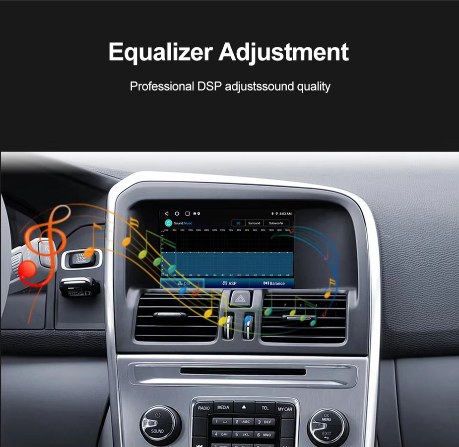Multimedia Player mit GPS Navigation, WiFi und Carplay für Volvo V70 XC70 S80 (2012-2015), Schwarz - Bild 4