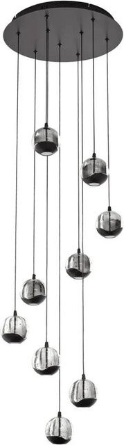 Lucande LED Pendelleuchte Hayley 9-flammig in Transparent und Schwarz aus Glas und Metall für Wohnzimmer und Esszimmer - Bild 1