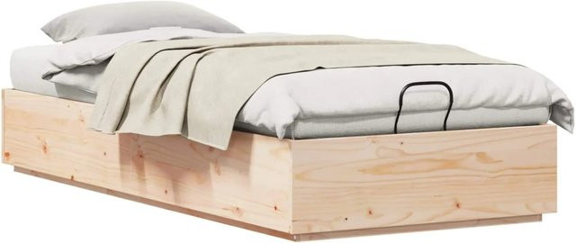 vidaXL Ottoman Bettgestell aus massivem Kiefernholz in Natur mit Lift-up-Funktion, B/T: 75 x 190 cm - Bild 1