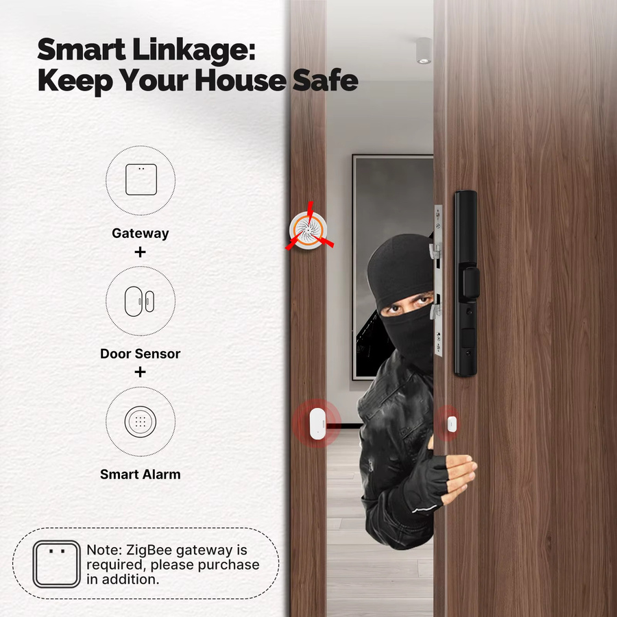 MOES Zigbee Smart Licht-Sensor für Fenster und Türen, Tuya Mini Wireless Home Security Überwachung mit App-Alarm, Weiß - Bild 3
