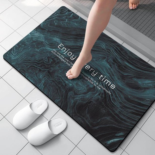 Rutschfeste Kieselgur-Matte in Marmor-Optik für Badezimmer und Küche, Breite: 30 cm, Tiefe: 40 cm - Bild 1