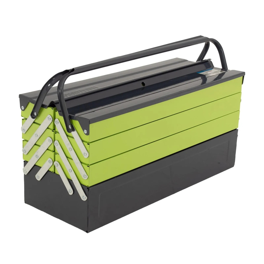 TRUTZHOLM Werkzeugkiste XXL aus Stahl mit 7 Fächern, Farbe: Grau/Grün, B/T/H: 53 x 20 x 27,5 cm - Bild 2