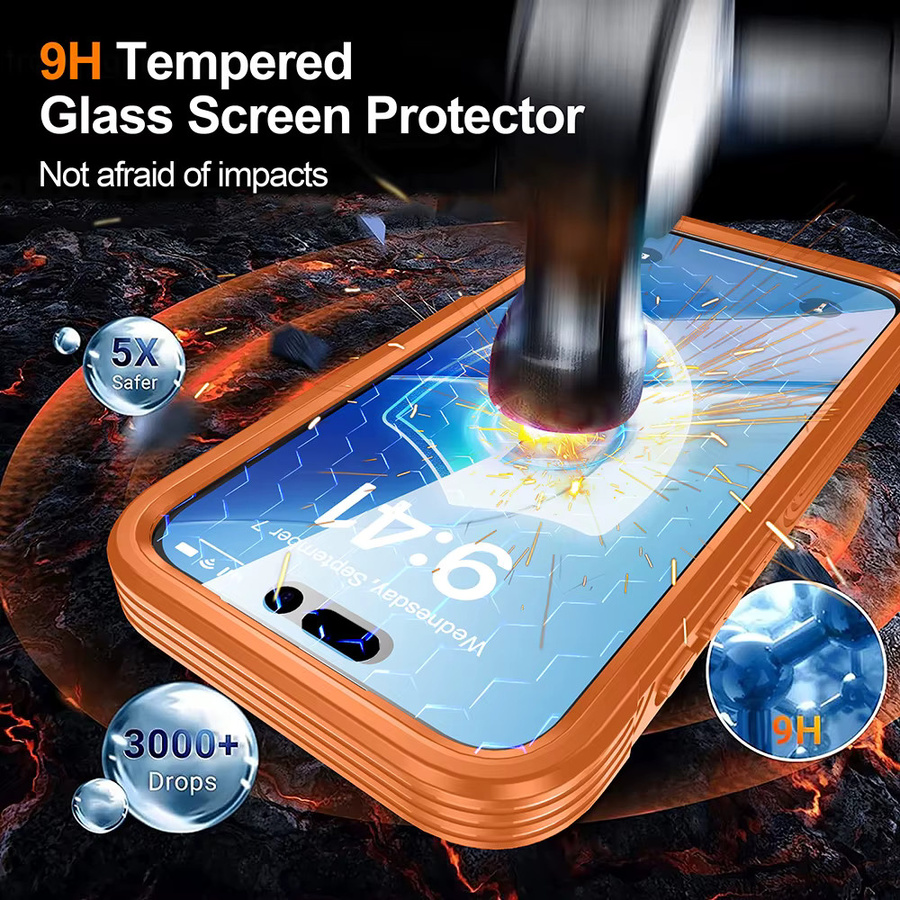 Transparente magnetische Hülle für iPhone 18 und iPhone 17 Pro Max mit 360 Grad Rundumschutz und MagSafe Kompatibilität in Pink - Bild 4