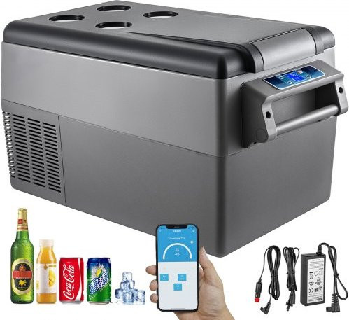 VEVOR Kompressor Auto Kühlschrank und Gefriergerät 35L, Tragbarer Mini Kühler in Grau für Auto, LKW, Wohnmobil, Boot und Outdoor - Bild 1