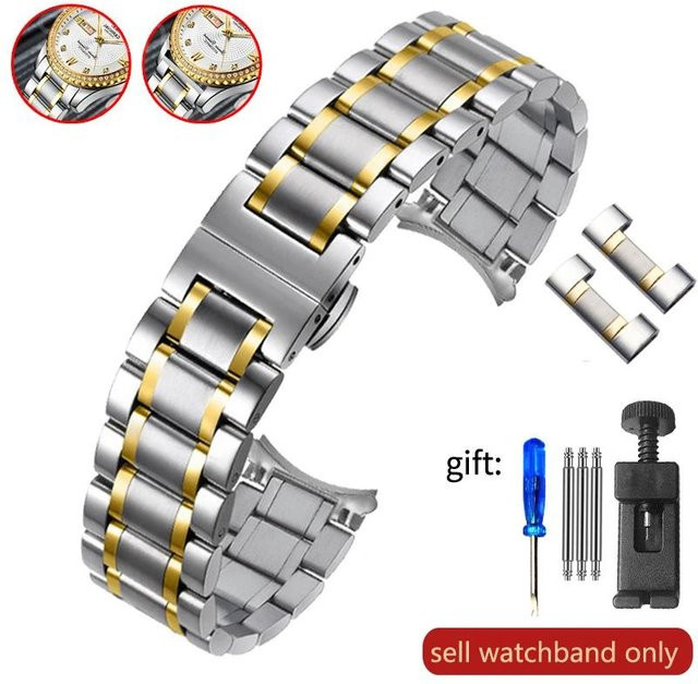Lanspo Uhrenarmband Edelstahl, Silber, Unisex, 22mm - Bild 1