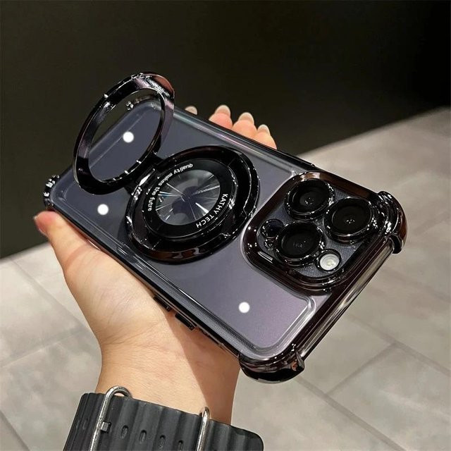 Magnetische transparente Handyhülle für Realme Note 60 C63 C33 C31 C30 C20 C11 C17 und Note 50 mit galvanisierter Oberfläche - Bild 1