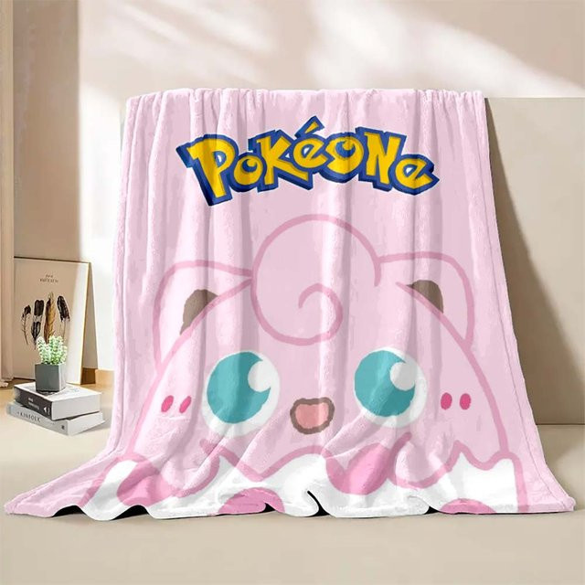 Weiche Pokémon Pummeluff Fleece-Decke in Rosa für Erwachsene und Kinder, B/B/L: 150 x 200 cm - Bild 1