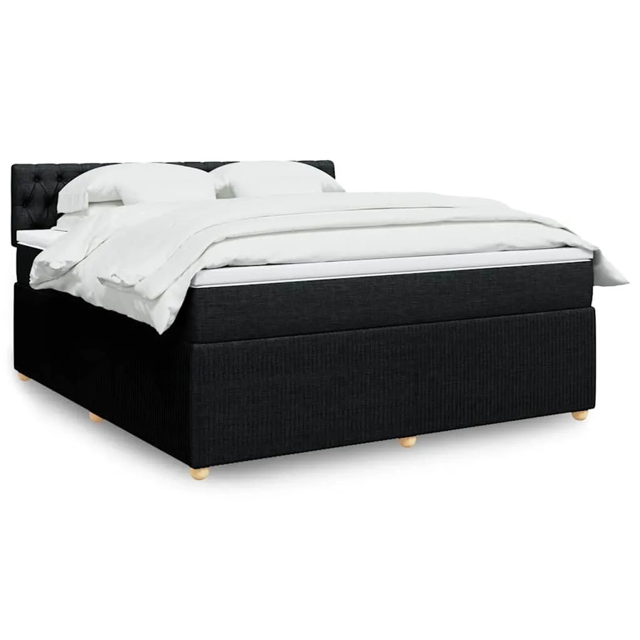 vidaXL Boxspringbett mit Matratze Schwarz B/T/H: 180 x 200 x 100,5 cm mit USB-Ladeport und Unterbettbeleuchtung - Bild 2