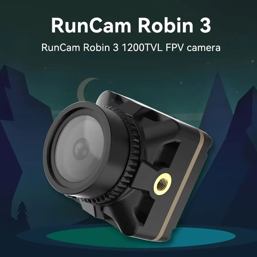 RunCam Robin 3 FPV-Kamera mit 1200TVL, 4:3 Bildschirmverhältnis, DC 5–23 V, Farbe: Schwarz, B/T/H: 19 x 19 x 19 mm für RC FPV Racing Drone und Quadcopter-Modelle - Bild 2