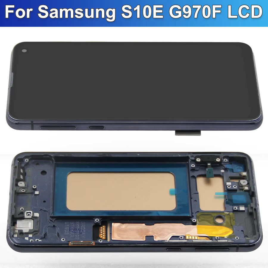 Samsung S10e G970 LCD Touch Screen Display Digitizer mit Rahmen InCell Reparatur-Set für SM-G9700 G970F/DS G970U in Schwarz oder Grau - Bild 1