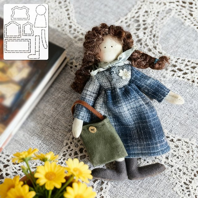 YOMDID Mädchen im Mantel Ornament Puppe Vorlage, 1-teiliges Set - Bild 1