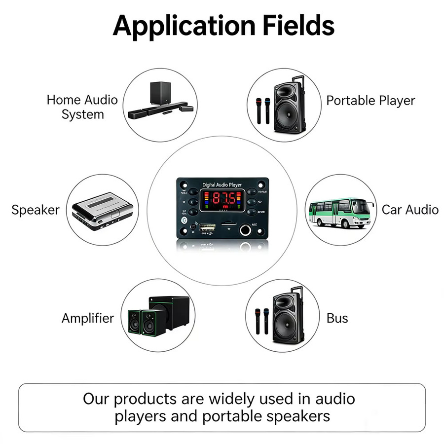 KEBIDU 50W Bluetooth-Verstärker Auto-Audioplayer in Schwarz mit FM-Radio, MP3-Player und Freisprechfunktion - Bild 5