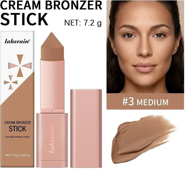 Lakerain Creme-Bronzer und Kontur-Stick, #3 Medium, Unisex - Bild 1