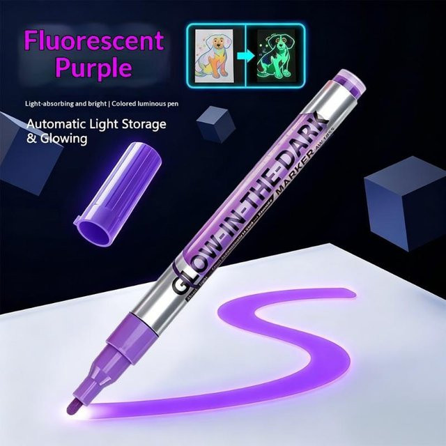 Candi Fluoreszierende Leuchtende Marker Set in 8 Farben, Wasserdichte DIY Bastelstifte für kreative Kunstwerke und Party Dekorationen - Bild 1