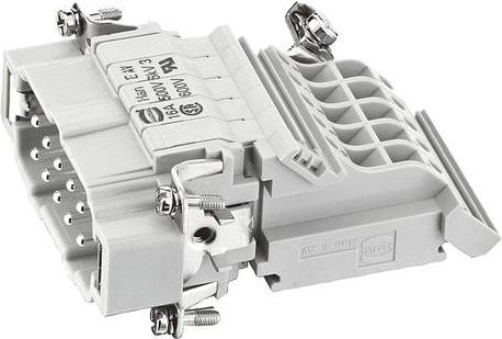 HARTING Stifteinsatz 09330104625 mit 10 Schrauben in Grau aus Kunststoff - Bild 1