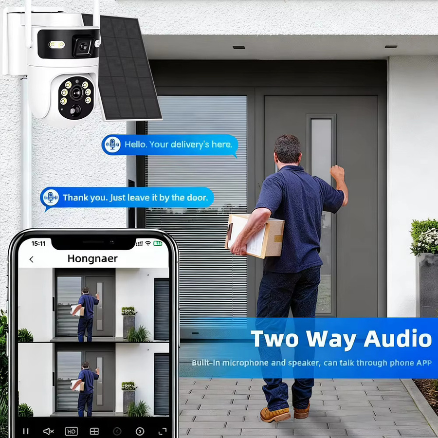 NINIVISION 4G Solarüberwachung PTZ IP-Kamera mit 4K 8MP Auflösung, ICam365 Smart Security, Zwei-Wege-Audio, PIR-Erkennung und Vollfarb-Nachtsicht in Weiß - Bild 2