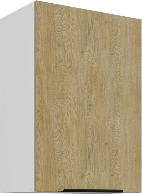 Küchen Hängeschrank CREMONA in Eiche und Weiß mit Einlegböden, Breite: 50 cm - Bild 1