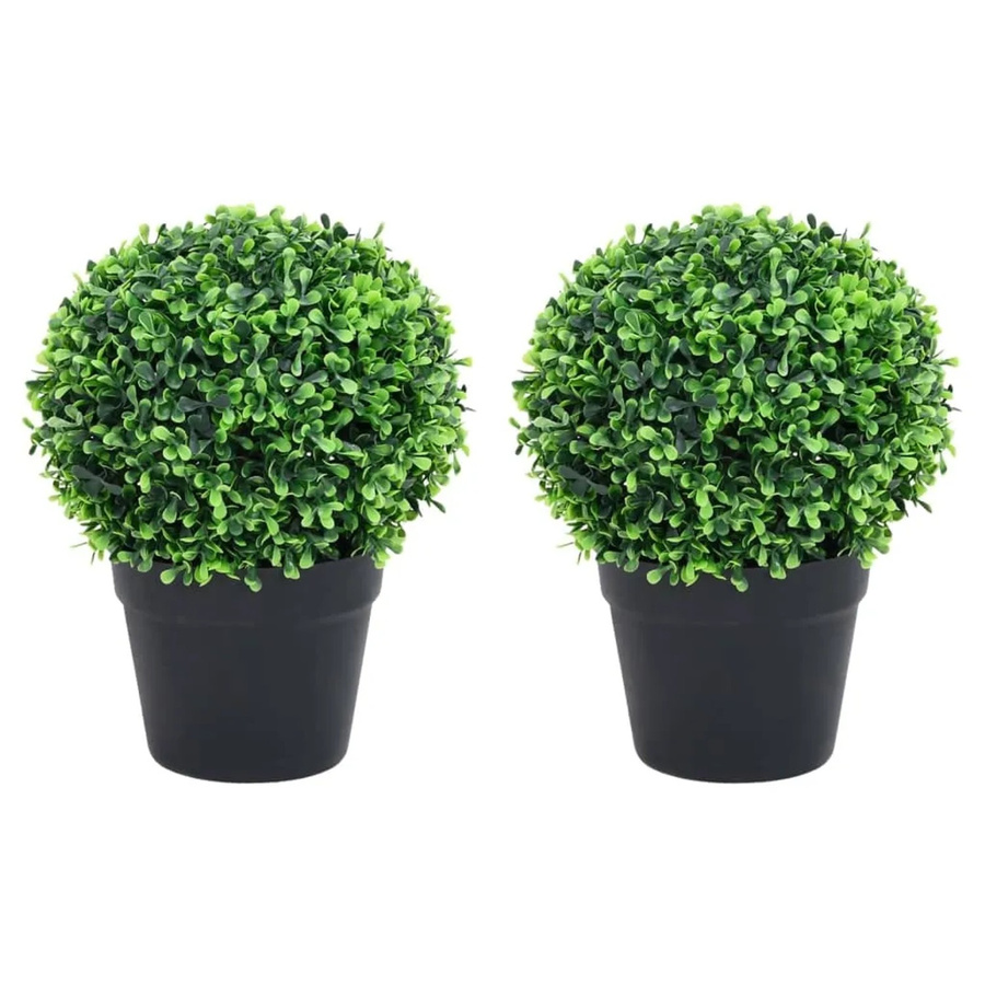 2er Set künstliche Buchsbäume in Kugelform von furnicato, Grün, inklusive Topf, Höhe: 37 cm - Bild 2