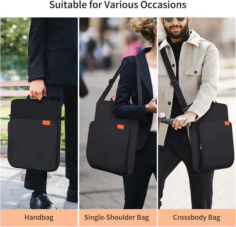 OLPAY Laptop-Hülle als Schultertasche mit stoßfestem Griff für MacBook Air 11, 12 und 13,6 Zoll, Farbe: Schwarz - Bild 6