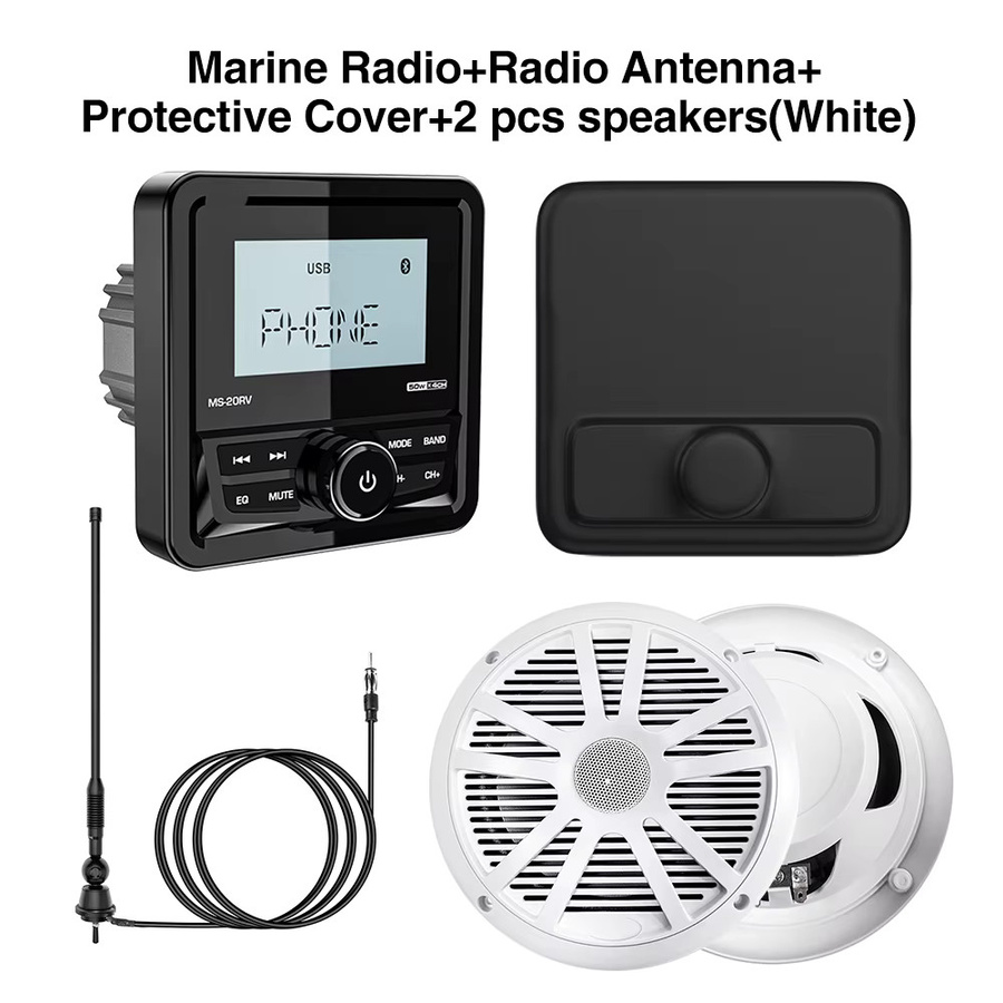 AKAMATE Wasserdichtes Bluetooth Marine-Bootsradio mit FM-AM-Antenne und Media-Player für Wohnmobil, ATV und UTV - Bild 5