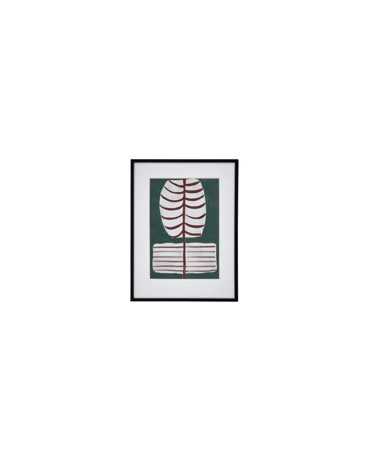 House Doctor Gemälde Flow Dunkelgrün Modern mit fließenden Formen B: 30 cm, H: 40 cm - Bild 1