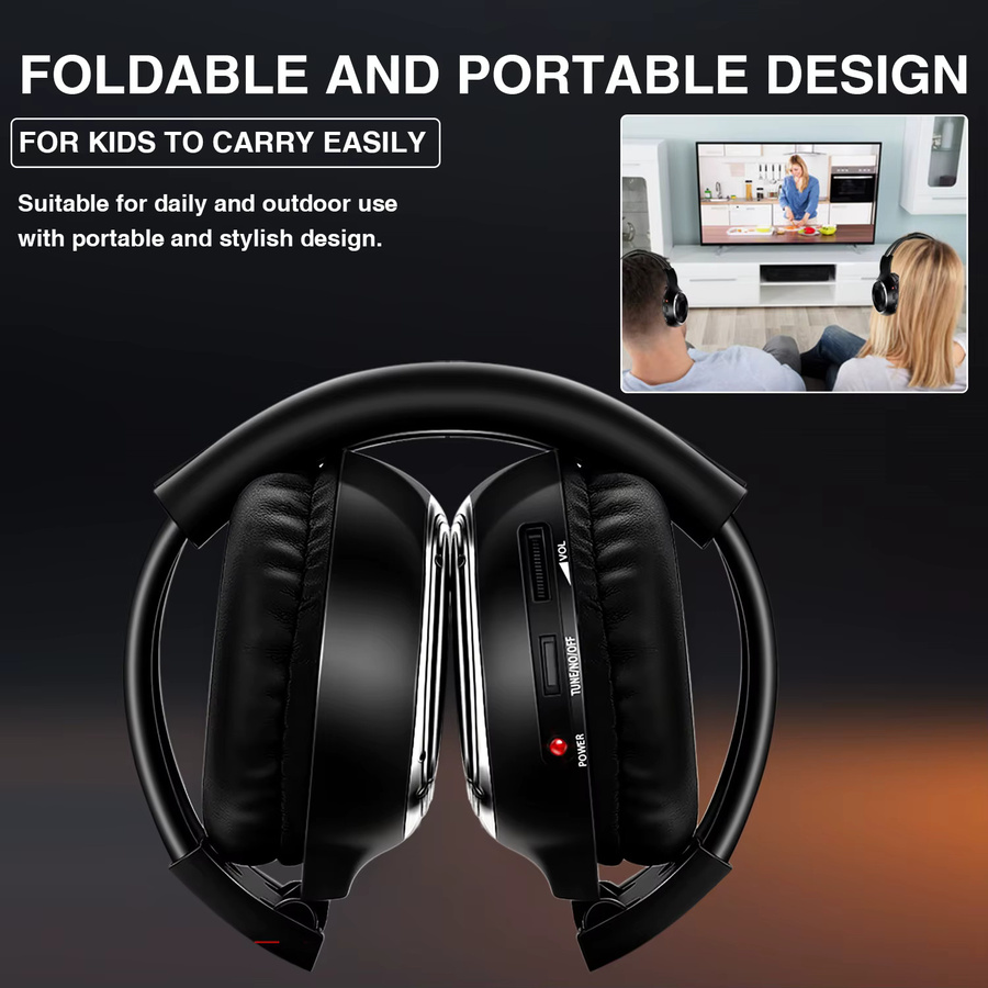 CATASSU Silent Disco System mit kabellosen Kopfhörern und 200 m Sender in Schwarz - Bild 2